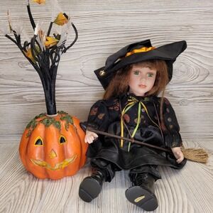 Heritage Signature Collection Wendy's Halloween Tree Fiber Optic Porcelain Witch